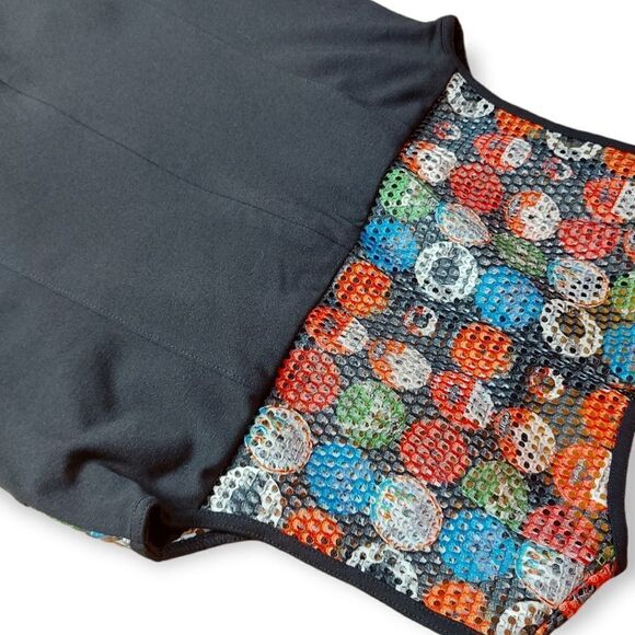 AKRIS Punto Colourblock Black Multicolour Dress Size 10 - Picture 8 of 11